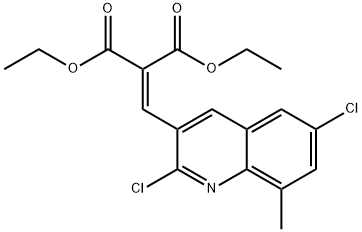 2,6-DICHLORO-8-METHYL-3-(2,2-DIETHOXYCARBONYL)VINYLQUINOLINE Struktur