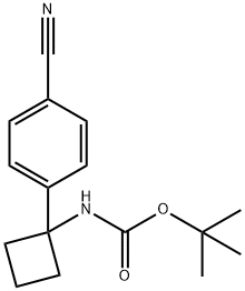 tert-butyl 1-(4-cyanophenyl)cyclobutylcarbamate Struktur