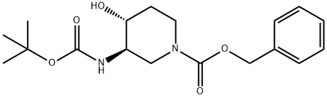 (3R,4R)-BENZYL 3-(TERT-BUTOXYCARBONYLAMINO)-4-HYDROXYPIPERIDINE-1-CARBOXYLATE Struktur