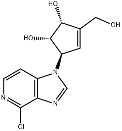 (1S,2R,5R)-5-(4-chloro-1H-imidazo[4,5-c]pyridin-1-yl)-3-(hydroxymethyl)cyclopent-3-ene-1,2-diol Struktur