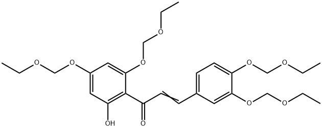 3-[3,4-ビス(エトキシメトキシ)フェニル]-1-[2-ヒドロキシ-4,6-ビス(エトキシメトキシ)フェニル]-2-プロペン-1-オン 化學(xué)構(gòu)造式