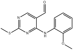 2-(Methylthio)-4-[(2-methoxyphenyl)amino]-5-Pyrimidinecarboxaldehyde Struktur