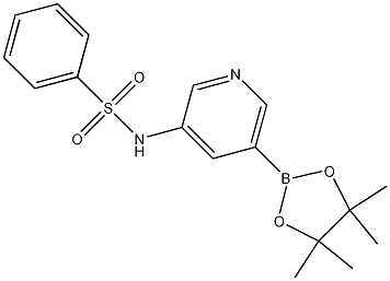 N-(5-(4,4,5,5-tetramethyl-1,3,2-dioxaborolan-2-yl)pyridin-3-yl)benzenesulfonamide Struktur