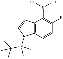 [1-(tert-butyl-dimethyl-silanyl)-5-fluoro-1H-indol-4-yl]boronic acid Struktur