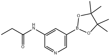 N-(5-(4,4,5,5-tetramethyl-1,3,2-dioxaborolan-2-yl)pyridin-3-yl)propionamide Struktur