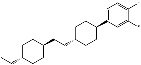 1,2-difluoro-4-(4-(2-(4-ethylcyclohexyl)ethyl)cyclohexyl)benzene Struktur