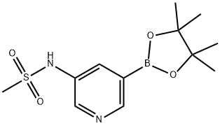 N-(5-(4,4,5,5-tetramethyl-1,3,2-dioxaborolan-2-yl)pyridin-3-yl)methanesulfonamide Struktur