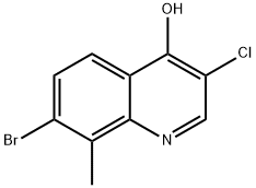 7-Bromo-3-chloro-4-hydroxy-8-methylquinoline Struktur