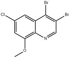 6-Chloro-3,4-dibromo-8-methoxyquinoline Struktur