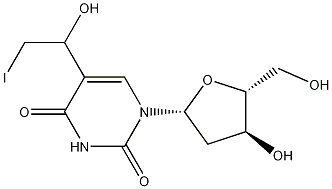 5-(1-Hydroxy-2-iodoethyl)-2'-deoxyuridine Struktur