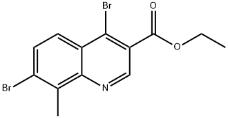 4,7-Dibromo-8-methylquinoline-3-carboxylic acid ethyl ester Struktur