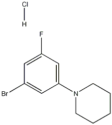 1-(3-Bromo-5-fluorophenyl)piperidine hydrochloride Struktur