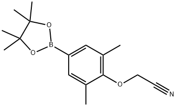 2-(2,6-Dimethyl-4-(4,4,5,5-tetramethyl-1,3,2-dioxaborolan-2-yl)phenoxy)acetonitrile Struktur