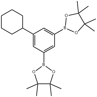 2,2'-(5-Cyclohexyl-1,3-phenylene)bis(4,4,5,5-tetramethyl-1,3,2-dioxaborolane) Struktur