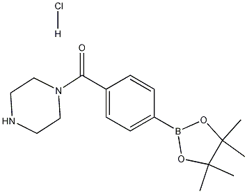 Piperazin-1-yl(4-(4,4,5,5-tetramethyl-1,3,2-dioxaborolan-2-yl)phenyl)methanone hydrochloride Struktur