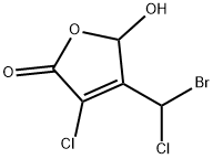 4-(Bromochloromethyl)-3-chloro-5-hydroxy-2(5H)-furanone Struktur