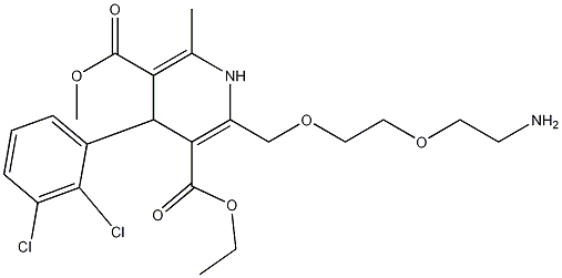 (+)-2-[[2-(2-Aminoethoxy)ethoxy]methyl]-4-(2,3-dichlorophenyl)-1,4-dihydro-6-methylpyridine-3,5-dicarboxylic acid 3-ethyl 5-methyl ester Struktur