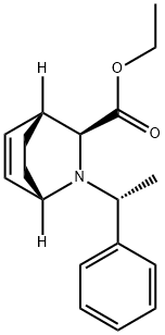 (1S,3S,4R)-ethyl 2-((R)-1-phenylethyl)-2-azabicyclo[2.2.2]oct-5-ene-3-carboxylate Struktur