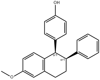 cis-4-(1,2,3,4-Tetrahydro-6-methoxy-2-phenyl-1-naphthalenyl)phenol Struktur