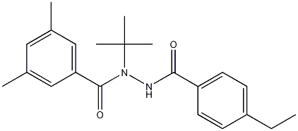 Benzoic acid, 3,5-dimethyl-, 1-(1,1-dimethylethyl)-2-(4-ethylbenzoyl)hydrazide Struktur