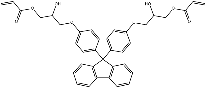 9,9-bis[4-(2-hydroxy-3-acryloyloxypropoxy)phenyl]fluorene Struktur