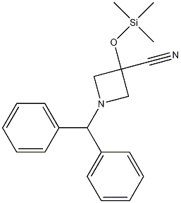 1-benzhydryl-3-(trimethylsilyloxy)azetidine-3-carbonitrile Struktur