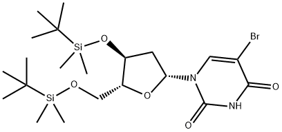 3',5'-Bis-O-(tert-butyldimethylsilyl)-5-bromo-2'-deoxyuridine Struktur