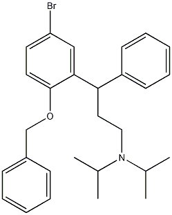 Benzenepropanamine, 5-bromo-N,N-bis(1-methylethyl)-.gamma.-phenyl-2-(phenylmethoxy)- Struktur