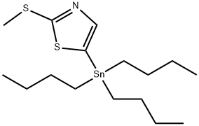 2-(Methylthio)-5-(tributylstannyl)thiazole Struktur