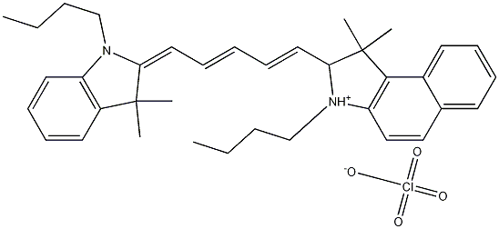 3-Butyl-2-[5-(1-butyl-3,3-dimethylindol-2(3H)-ylidene)pentane-1,3-dienyl]-1,1-dimethyl-1H-benzo[e]indolinium perchlorate Struktur