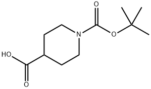 1-(Tert-butoxycarbonyl)piperidine-4-carboxylid acid Struktur