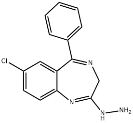 7-Chloro-2-hydrazino-5-phenyl-3H-1,4-benzodiazepine Struktur