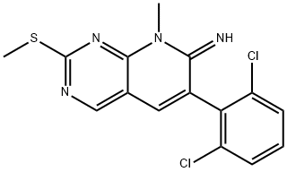 6-(2,6-Dichlorophenyl)-8-methyl-2-(methylthio)pyrido[2,3-d]pyrimidin-7(8H)-imine Struktur