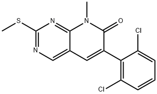 6-(2,6-Dichlorophenyl)-8-methyl-2-(methylthio)pyrido[2,3-d]pyrimidin-7(8H)-one Struktur