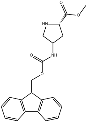 methyl 4-(((9H-fluoren-9-yl)methoxy)carbonylamino)pyrrolidine-2-carboxylate Struktur