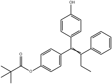 (E/Z)-1-(4-Hydroxyphenyl)-1-[4-(trimethylacetoxy)phenyl]-2-phenylbut-1-ene Struktur