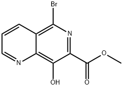 methyl 5-bromo-8-hydroxy-1,6-naphthyridine-7-carboxylate Struktur