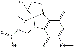 Azirino(2',3':3,4)pyrrolo(1,2-A)indole-4,7-dione, 1,1A,2,8,8A,8B-hexahydro-8-(hydroxymethyl)-8A-methoxy-5-methyl-6-(methylamino)-, carbamate (ester) Struktur