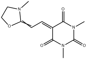 1,3-Dimethyl-5-[2-(3-methyloxazolidin-2-ylidene)ethylidene]pyrimidine-2,4,6-trione Struktur