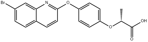 (2R)-2-[4-[(7-Bromoquinolin-2-yl)oxy]phenoxy]propanoic acid Struktur