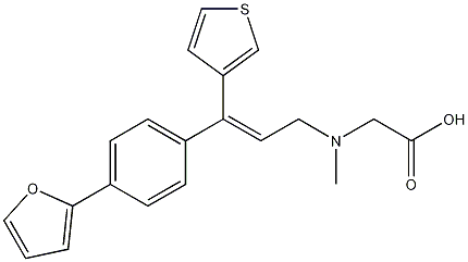 (Z)-2-((3-(4-(furan-2-yl)phenyl)-3-(thiophen-3-yl)allyl)(methyl)amino)acetic acid Struktur