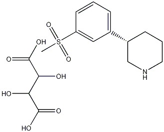 3S-(-)-3-(3-Methanesulfonyl-phenyl)-piperidine Tartaric Acid Salt Struktur