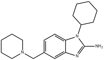 1-Cyclohexyl-5-(1-piperidinylmethyl)-1H-benzimidazol-2-amine Struktur