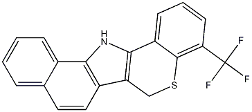 Benzo(G)(1)benzothiopyrano(4,3-B)indole, 6,13-dihydro-4-(trifluoromethyl)- Struktur