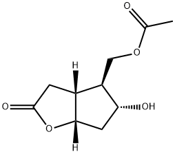 (3aR,4S,5R,6aS)-4-[(Acetyloxy)methyl]hexahydro-5-hydroxy-2H-cyclopenta[b]furan-2-one Struktur