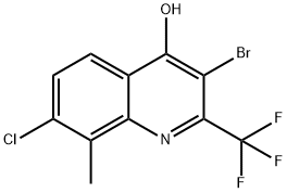 3-Bromo-7-chloro-8-methyl-2-(trifluoromethyl)quinolin-4-ol Struktur