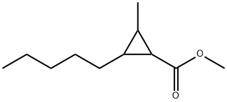 2-Methyl-3-pentylcyclopropanecarboxylic acid methyl ester Struktur