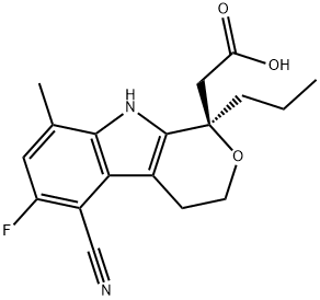 (R)-2-(5-CYANO-6-FLUORO-8-METHYL-1-PROPYL-1,3,4,9-TETRAHYDROPYRANO[3,4-B]INDOL-1-YL)ACETIC ACID Struktur