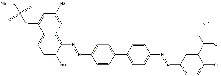 5-[[4'-[(2-Amino-5-hydroxy-7-sodiosulfo-1-naphthalenyl)azo]-1,1'-biphenyl-4-yl]azo]-2-hydroxybenzoic acid sodium salt Struktur