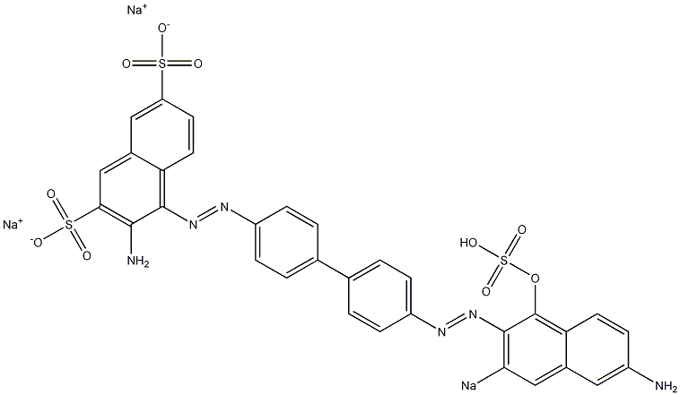 3-Amino-4-[[4'-[(6-amino-1-hydroxy-3-sodiosulfo-2-naphthalenyl)azo]-1,1'-biphenyl-4-yl]azo]naphthalene-2,7-disulfonic acid disodium salt Struktur